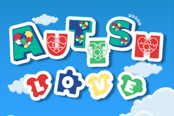 Autism Love: A Playful Display Font for Warm, Whimsical Branding