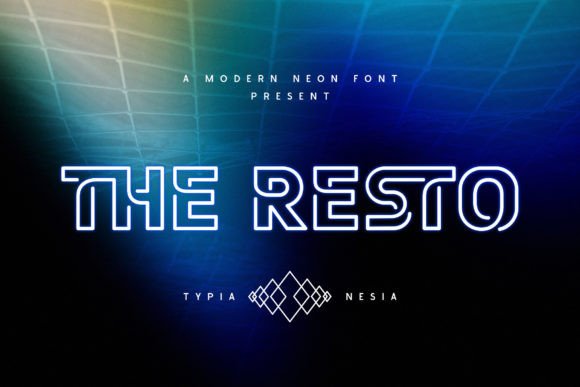 The Resto: A Neon-Outline Display Font That Elevates Real Business Branding
